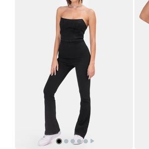 Black Denim Jumpsuit